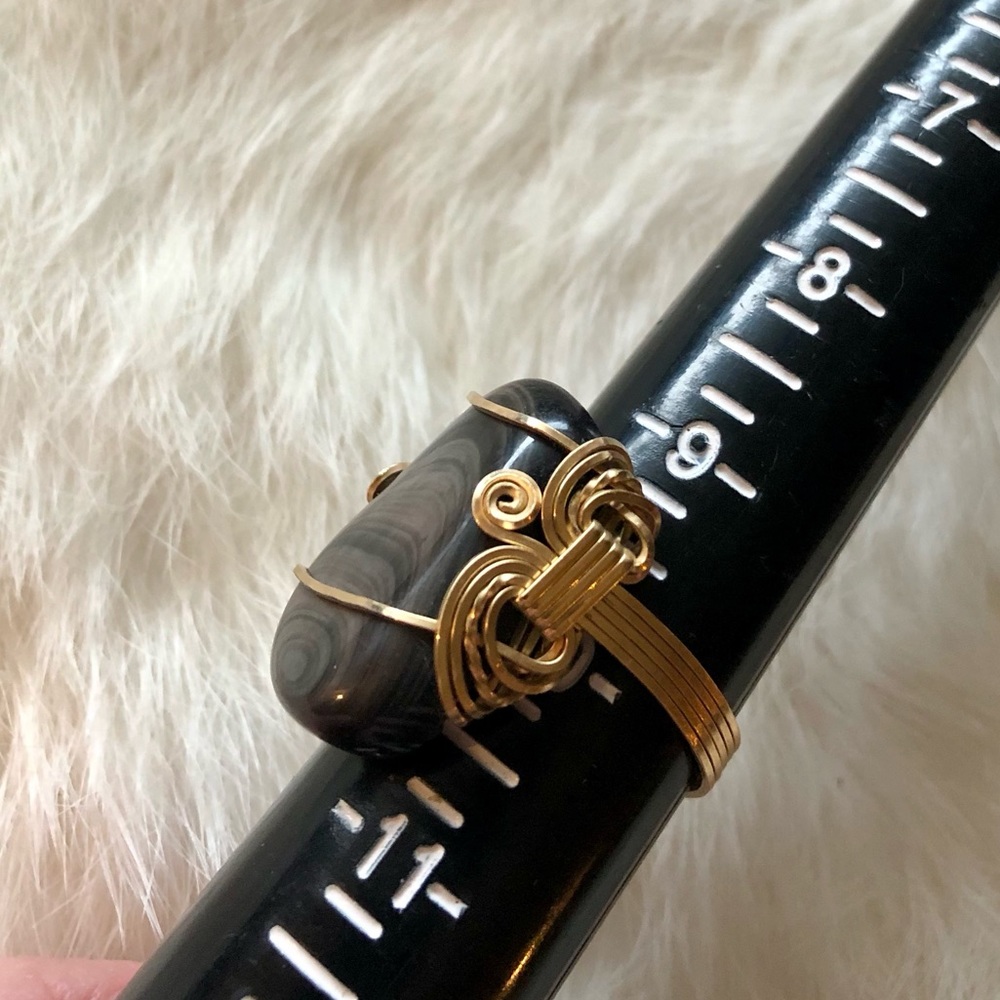 Black Jasper Ring 14kt - Picture 5 of 12